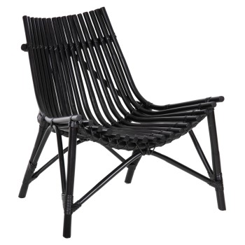 CHAIR FOR OUTDOORS CELLION FK9812.02 RATTAN POLES IN BLACK COLOR 76x72x83Hcm.