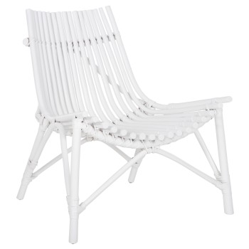 CHAIR FOR OUTDOORS CELLION FK9812.03 RATTAN POLES IN WHITE COLOR 76x72x83Hcm.