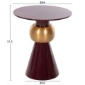 SIDE TABLE PATNA FK4234.06 METAL IN MAROON-GOLD Φ46x51,5Hcm.