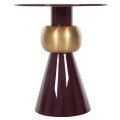 SIDE TABLE PATNA FK4234.06 METAL IN MAROON-GOLD Φ46x51,5Hcm.