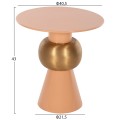 SIDE TABLE PATNA FK4235.08 METAL IN WARM PINK(SALMON)-GOLD Φ40,5x43Hcm.