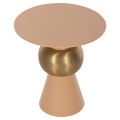 SIDE TABLE PATNA FK4235.08 METAL IN WARM PINK(SALMON)-GOLD Φ40,5x43Hcm.