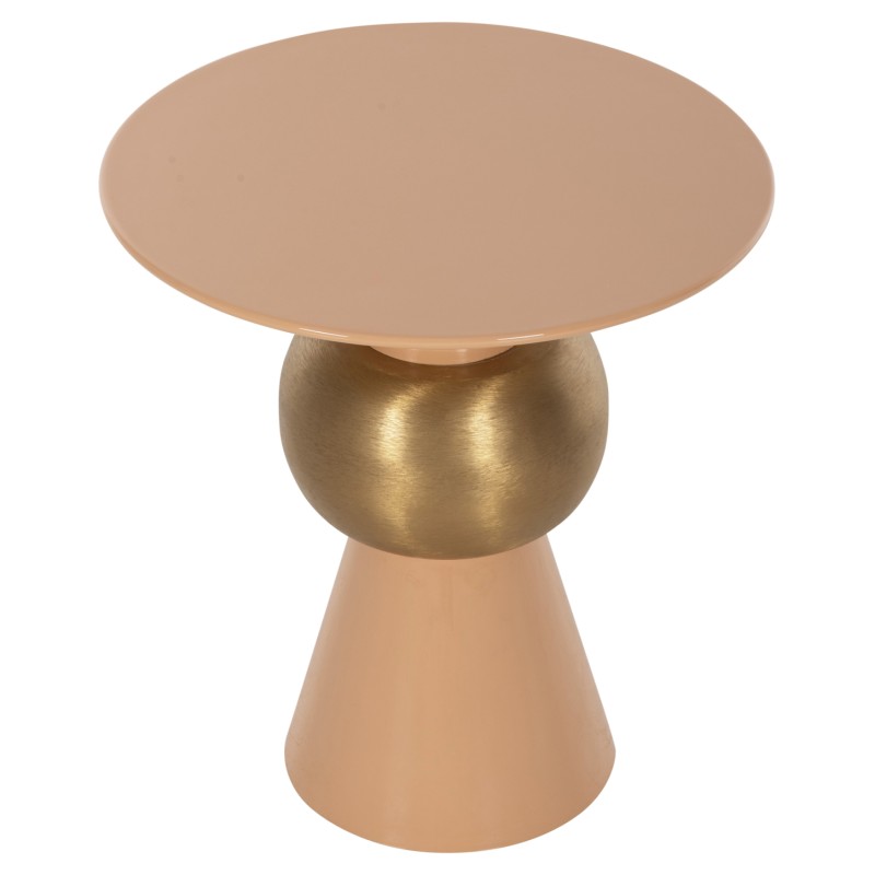SIDE TABLE PATNA FK4235.08 METAL IN WARM PINK(SALMON)-GOLD Φ40,5x43Hcm.
