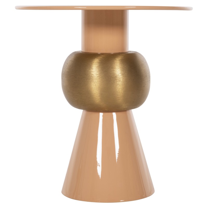 SIDE TABLE PATNA FK4235.08 METAL IN WARM PINK(SALMON)-GOLD Φ40,5x43Hcm.