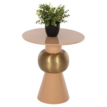 SIDE TABLE PATNA FK4235.08 METAL IN WARM PINK(SALMON)-GOLD Φ40,5x43Hcm.