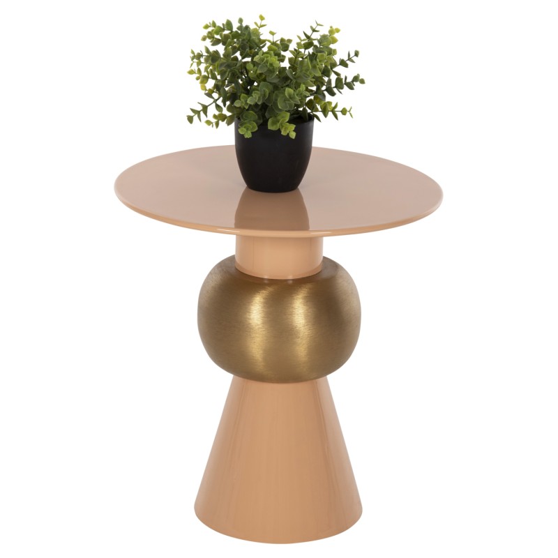 SIDE TABLE PATNA FK4235.08 METAL IN WARM PINK(SALMON)-GOLD Φ40,5x43Hcm.