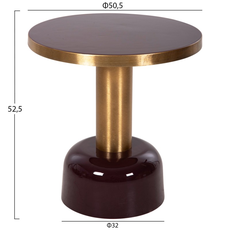 SIDE TABLE ERODE FK4242.06 METAL IN CHERRY RED-GOLD Φ50,5x52,5Hcm. SIDE TABLE ERODE FK4242.06 METAL IN CHERRY RED-GOLD Φ50,5x52,5Hcm.