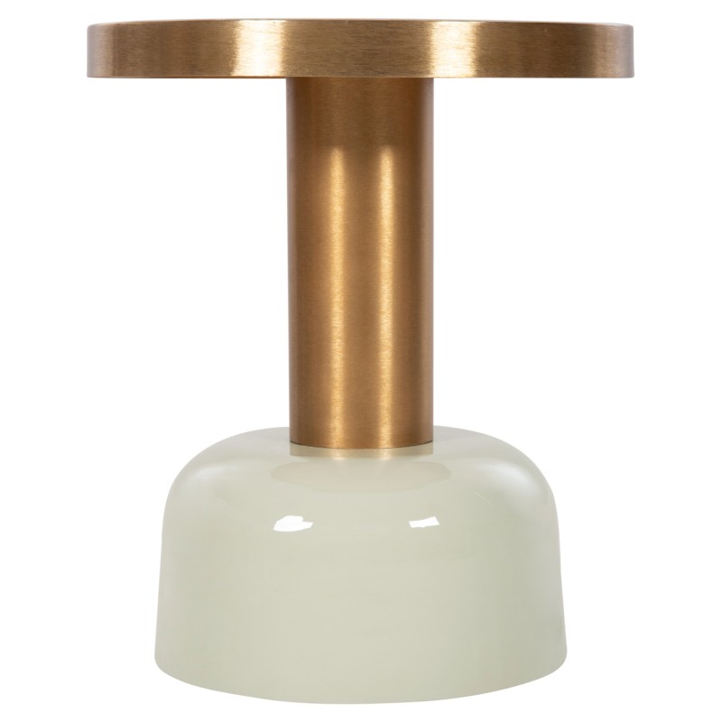 SIDE TABLE ERODE FK4243.07 METAL IN LIGHT GREEN-GOLD Φ40,5x48Hcm. SIDE TABLE ERODE FK4243.07 METAL IN LIGHT GREEN-GOLD Φ40,5x48Hcm.