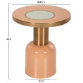 SIDE TABLE ERODE FK4249.08 METAL IN WARM PINK-GOLD-BEIGE Φ40,5x45,5Hcm.