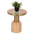 SIDE TABLE ERODE FK4249.08 METAL IN WARM PINK-GOLD-BEIGE Φ40,5x45,5Hcm.