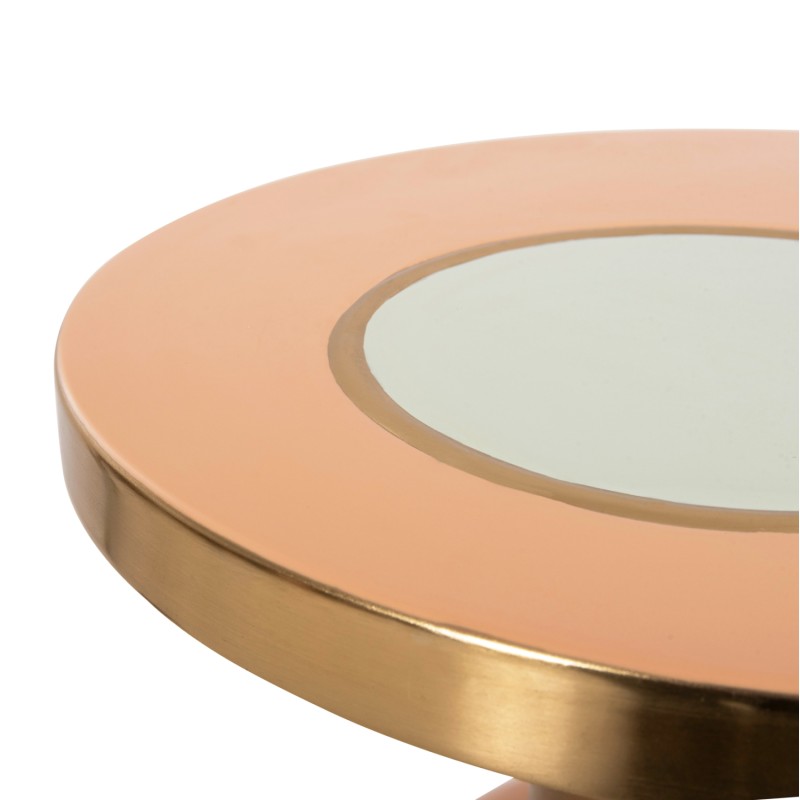 SIDE TABLE ERODE FK4249.08 METAL IN WARM PINK-GOLD-BEIGE Φ40,5x45,5Hcm.