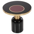 SIDE TABLE ERODE FK4248.01 METAL IN BLACK-GOLD-CHERRY RED Φ50,5x50Hcm.