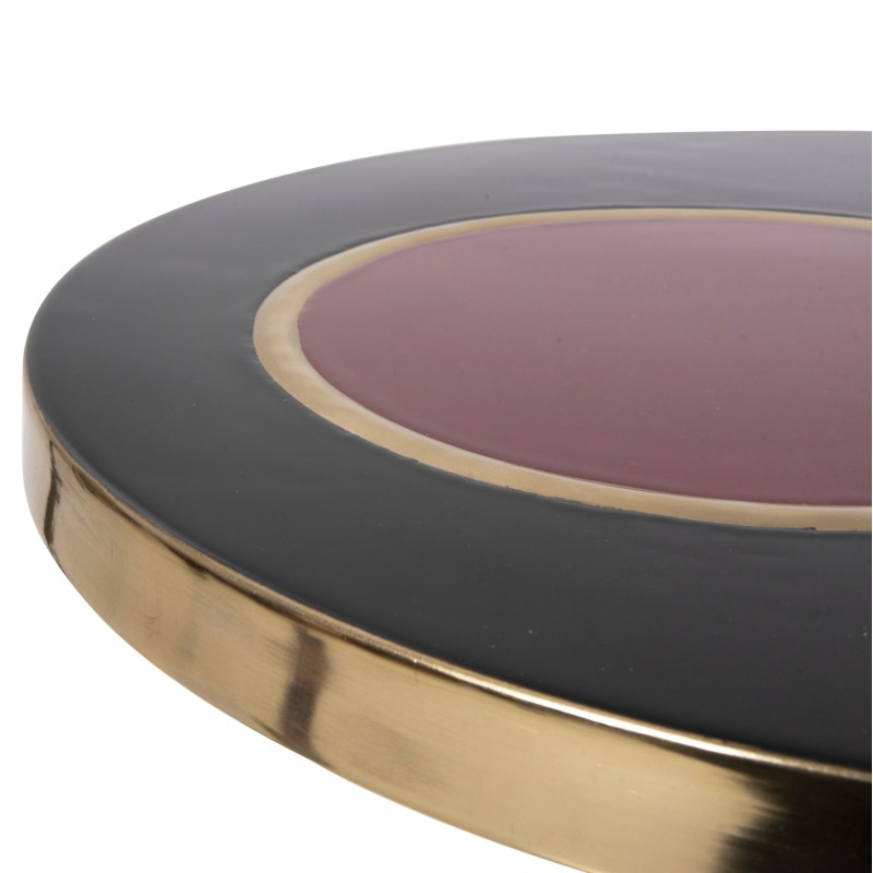 SIDE TABLE ERODE FK4248.01 METAL IN BLACK-GOLD-CHERRY RED Φ50,5x50Hcm.