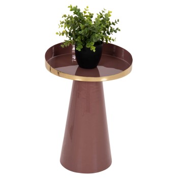SIDE TABLE LATUR FK4250.06 METAL IN BROWNISH RED-GOLD Φ30,5x39-42Hcm.