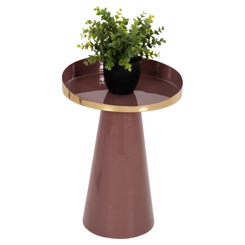 SIDE TABLE LATUR FK4250.06 METAL IN BROWNISH RED-GOLD Φ30,5x39-42Hcm.