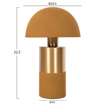 TABLE LAMP PUNE FK4254.10 METAL IN MUSTARD-GOLD Φ20,5x32,5Hcm. TABLE LAMP PUNE FK4254.10 METAL IN MUSTARD-GOLD Φ20,5x32,5Hcm.