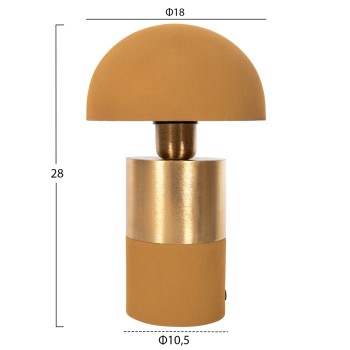 TABLE LAMP PUNE FK4255.09 METAL IN MUSTARD-GOLD Φ18x28Hcm.