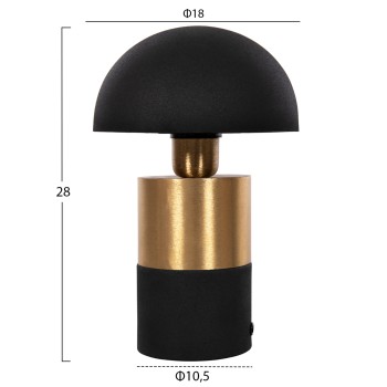 TABLE LAMP PUNE FK4255.04 METAL IN BLACK-GOLD Φ18x28Hcm.
