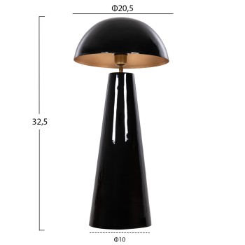 TABLE LAMP SMUSH FK4258.04 METAL IN BLACK-ROTATING CAP Φ32,5x69Hcm.