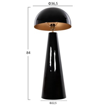 FLOOR LAMP SMUSH FK4257.04 METAL IN BLACK-ROTATING CAP Φ36,5x84Hcm. FLOOR LAMP SMUSH FK4257.04 METAL IN BLACK-ROTATING CAP Φ36,5x84Hcm.