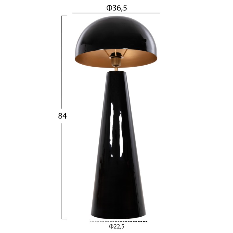 FLOOR LAMP SMUSH FK4257.04 METAL IN BLACK-ROTATING CAP Φ36,5x84Hcm. FLOOR LAMP SMUSH FK4257.04 METAL IN BLACK-ROTATING CAP Φ36,5x84Hcm.