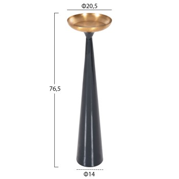 FLOOR CANDLESTICK (PILLAR) GUNTUR FK4382 METAL IN BLUE ANTHRACITE-GOLD Φ20,5x76.5Hcm. FLOOR CANDLESTICK (PILLAR) GUNTUR FK4382 METAL IN BLUE ANTHRACITE-GOLD Φ20,5x76.5Hcm.