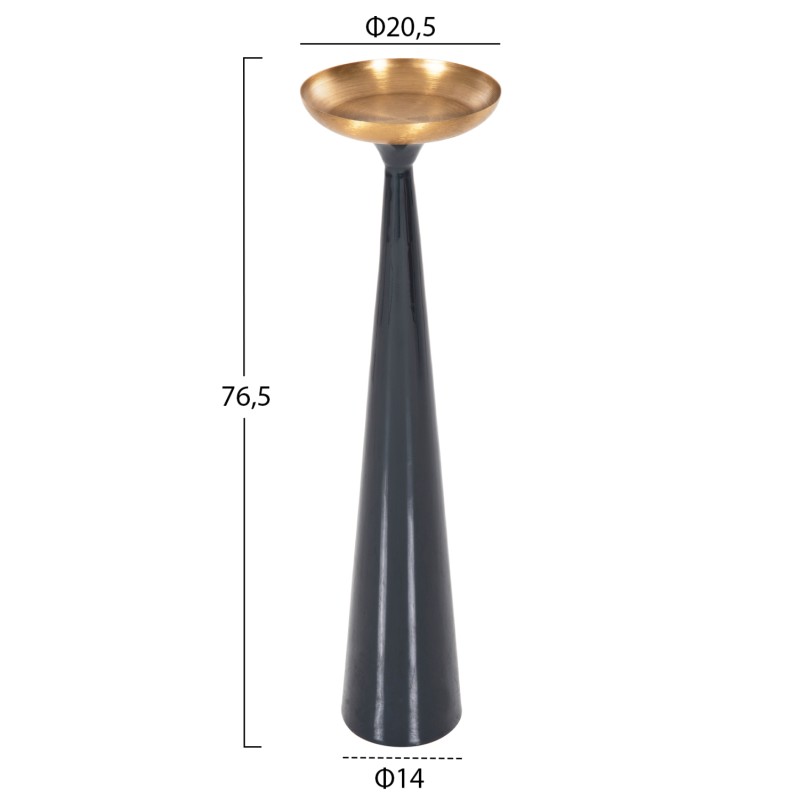 FLOOR CANDLESTICK (PILLAR) GUNTUR FK4382 METAL IN BLUE ANTHRACITE-GOLD Φ20,5x76.5Hcm.