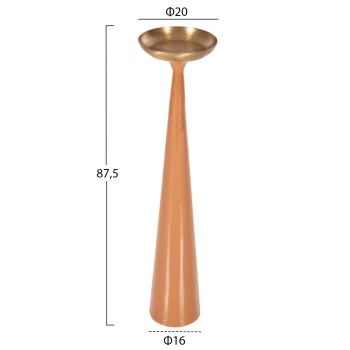 FLOOR CANDLESTICK (PILLAR) GUNTUR FK4383 METAL IN SALMON-GOLD Φ20x87.5Hcm. FLOOR CANDLESTICK (PILLAR) GUNTUR FK4383 METAL IN SALMON-GOLD Φ20x87.5Hcm.