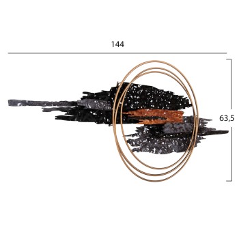 WALL DECOR FK4196 METAL IN BLACK-ANTHRACITE-GOLD 144x63,5Hcm. WALL DECOR FK4196 METAL IN BLACK-ANTHRACITE-GOLD 144x63,5Hcm.