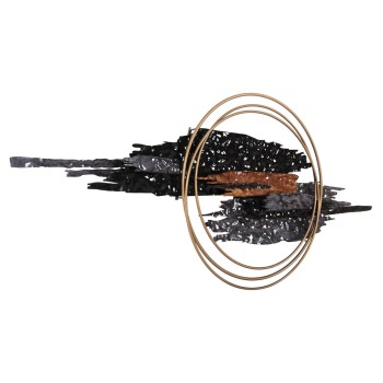 WALL DECOR FK4196 METAL IN BLACK-ANTHRACITE-GOLD 144x63,5Hcm.