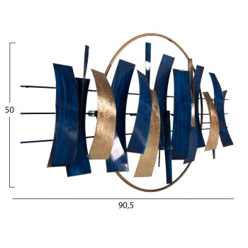 WALL DECOR FK4205 METAL IN BLUE - GOLD 90,5x50Hcm. WALL DECOR FK4205 METAL IN BLUE - GOLD 90,5x50Hcm.