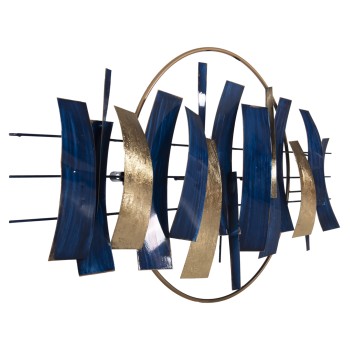WALL DECOR FK4205 METAL IN BLUE - GOLD 90,5x50Hcm.