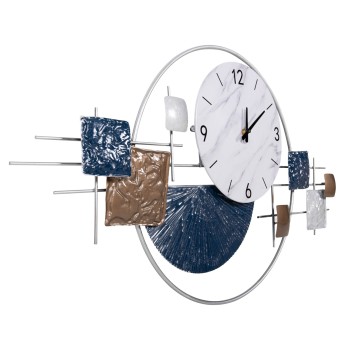 WALL CLOCK FK4209 METAL IN WHITE COLOR WITH BLACK POINTERS & NUMBERS 92x51Hcm.