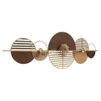 WALL DECOR FK4210 METAL IN BROWN-GOLD 125x39Hcm.
