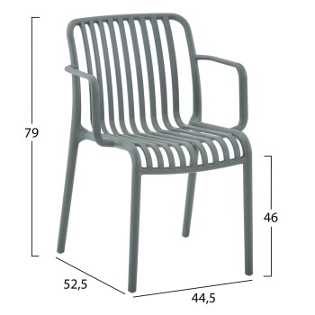 ARMCHAIR OUTDOOR CONVEE FK6105.07 POLYPROPYLENE IN DARK OLIVE 55x56x79H cm. ARMCHAIR OUTDOOR CONVEE FK6105.07 POLYPROPYLENE IN DARK OLIVE 55x56x79H cm.
