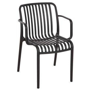 ARMCHAIR OUTDOOR CONVEE FK6105.02 POLYPROPYLENE IN BLACK 55x56x79H cm.