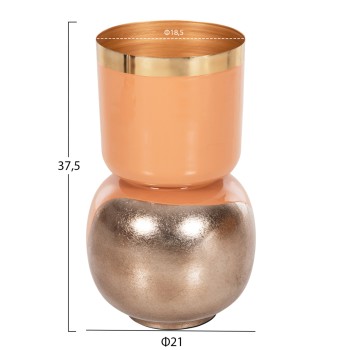 TABLE VASE LINGON FK4233.02 METAL IN SALMON-BRUSHED SILVER Φ21x37,5Hcm. TABLE VASE LINGON FK4233.02 METAL IN SALMON-BRUSHED SILVER Φ21x37,5Hcm.
