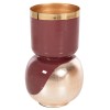 TABLE VASE LINGON FK4233.06 METAL IN CHERRY RED-GOLD PEARL Φ21x37,5Hcm.