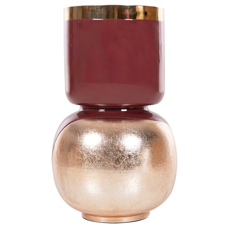 TABLE VASE LINGON FK4233.06 METAL IN CHERRY RED-GOLD PEARL Φ21x37,5Hcm. TABLE VASE LINGON FK4233.06 METAL IN CHERRY RED-GOLD PEARL Φ21x37,5Hcm.