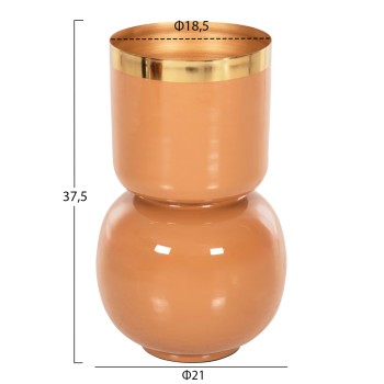 TABLE VASE LINGON FK4233.09 METAL IN SALMON-GOLD Φ21x37,5Hcm. TABLE VASE LINGON FK4233.09 METAL IN SALMON-GOLD Φ21x37,5Hcm.
