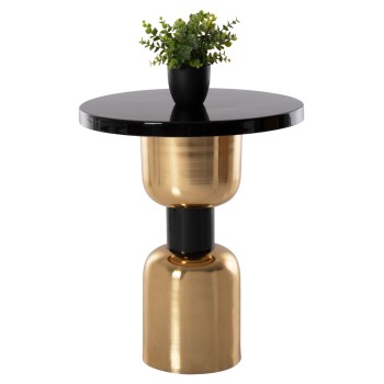 SIDE TABLE SURAT FK4236.04 METAL IN BLACK-GOLD Φ50,5x59,5Hcm.