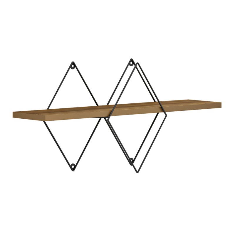 WALL SHELF CHANTRIA FK8934.11 MELAMINE IN OAK COLOR-METAL IN BLACK 60x14x36Hcm. WALL SHELF CHANTRIA FK8934.11 MELAMINE IN OAK COLOR-METAL IN BLACK 60x14x36Hcm.