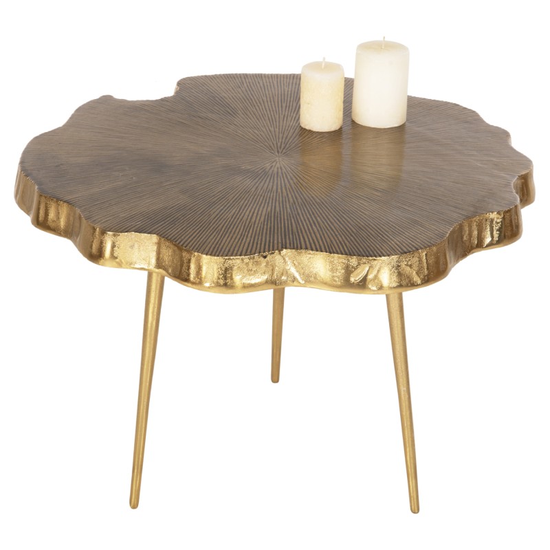 COFFEE TABLE ANGUL FK4263 METAL IN GOLD-BLACK 62x62x44Hcm.