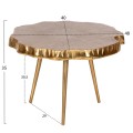 SIDE TABLE ANGUL FK4264 METAL IN GOLD-WHITE 48x40x35Hcm. SIDE TABLE ANGUL FK4264 METAL IN GOLD-WHITE 48x40x35Hcm.