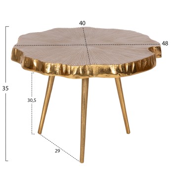 SIDE TABLE ANGUL FK4264 METAL IN GOLD-WHITE 48x40x35Hcm.