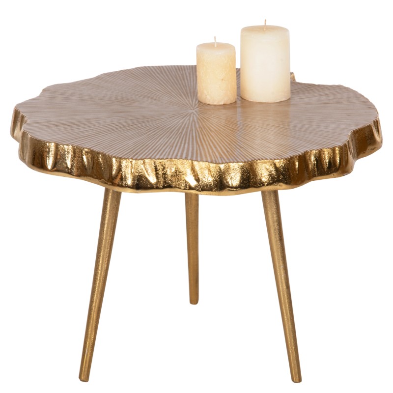 SIDE TABLE ANGUL FK4264 METAL IN GOLD-WHITE 48x40x35Hcm. SIDE TABLE ANGUL FK4264 METAL IN GOLD-WHITE 48x40x35Hcm.