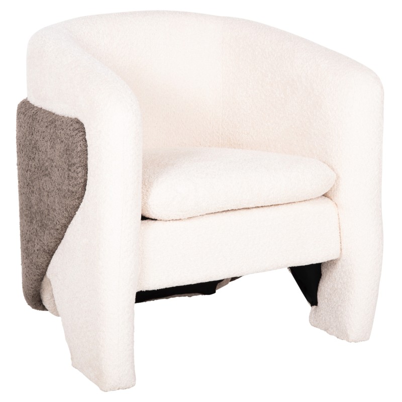 ARMCHAIR DOPER FK9590.06 BOUCLE FABRIC WHITE-GREY 68x72x76Hcm. ARMCHAIR DOPER FK9590.06 BOUCLE FABRIC WHITE-GREY 68x72x76Hcm.