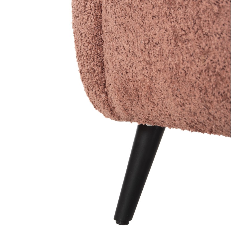 ARMCHAIR KRYLY FK9593.02 PINK BOUCLE FABRIC-BLACK WOODEN LEGS 83x87x89Hcm. ARMCHAIR KRYLY FK9593.02 PINK BOUCLE FABRIC-BLACK WOODEN LEGS 83x87x89Hcm.