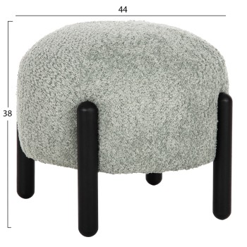 STOOL ROUND EWAN FK9596.05 PISTACHIO GREEN BOUCLE FABRIC-BLACK METAL LEGS Φ45x36Hcm. STOOL ROUND EWAN FK9596.05 PISTACHIO GREEN BOUCLE FABRIC-BLACK METAL LEGS Φ45x36Hcm.