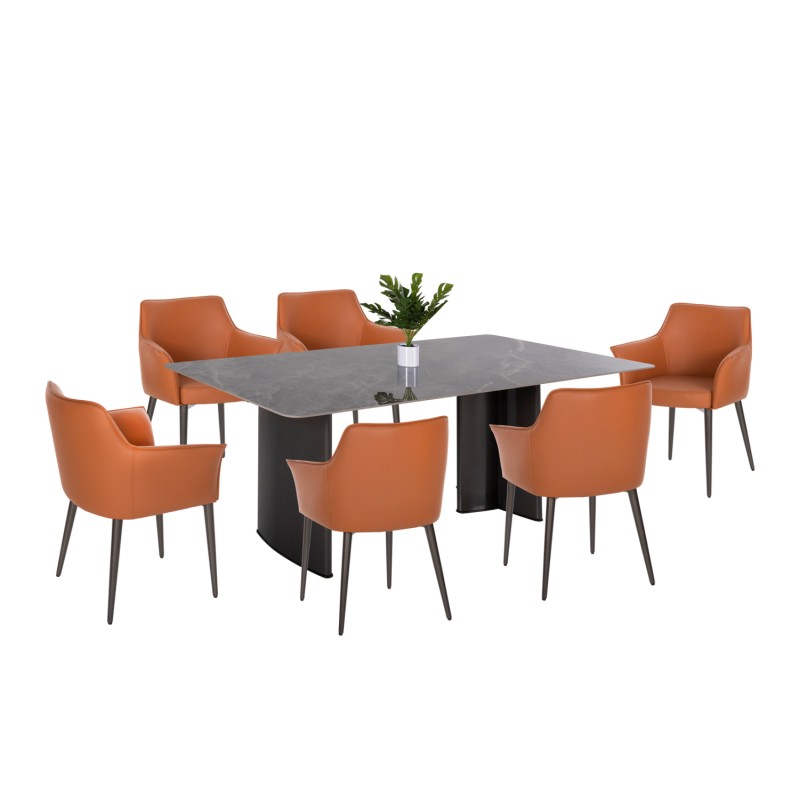 DINING SET INDOORS 7PCS FK11960 TABLE HEFF & 6 ARMCHAIRS HELM DINING SET INDOORS 7PCS FK11960 TABLE HEFF & 6 ARMCHAIRS HELM